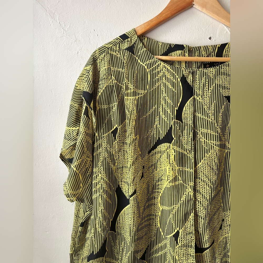 Vintage Lady Elsy Black and Yellow Patterned Dress size 16 - Picture 5 of 8